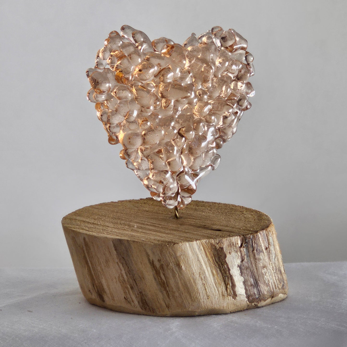 Handmade Glass Heart on stand