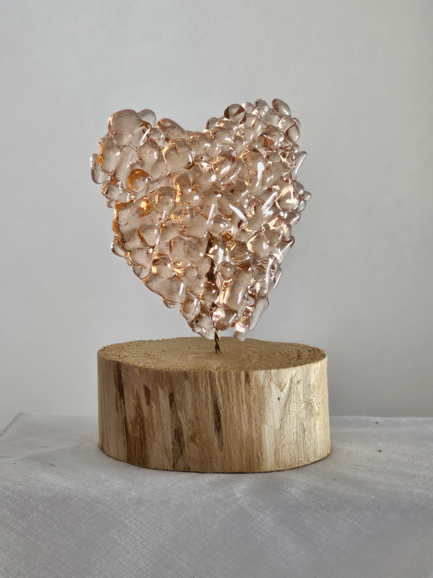 Handmade Glass Heart on stand