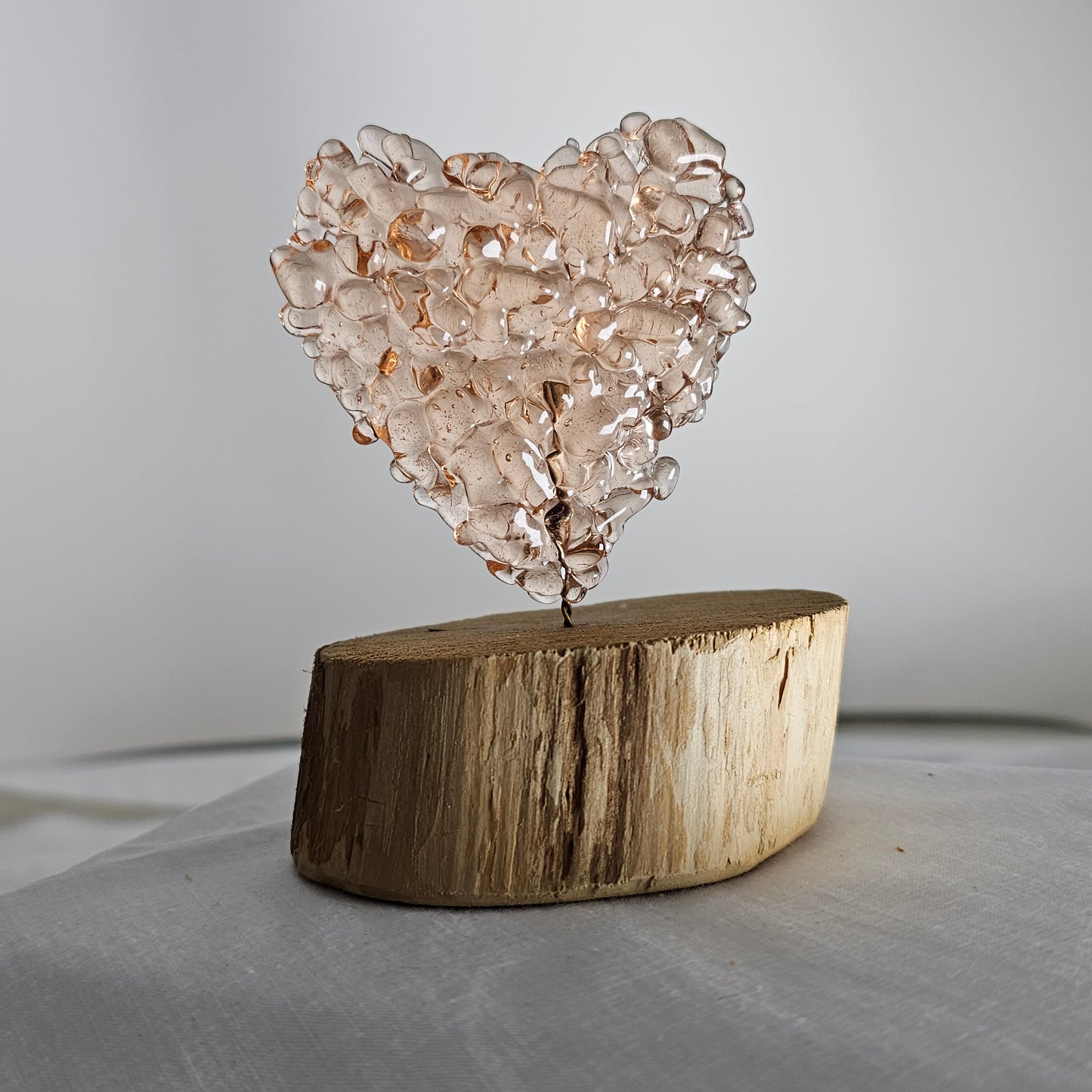 Handmade Glass Heart on stand