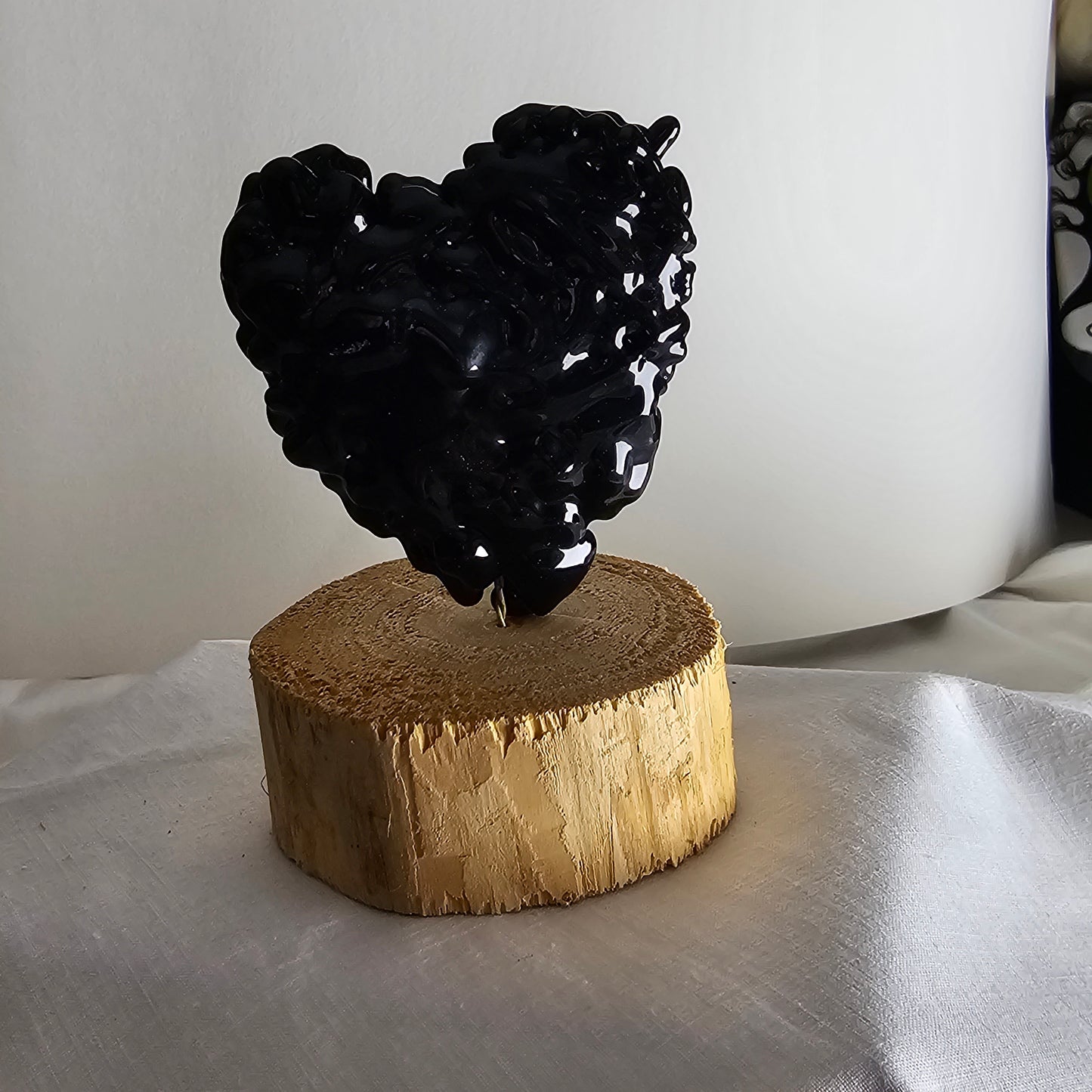 Handmade Black Glass Heart