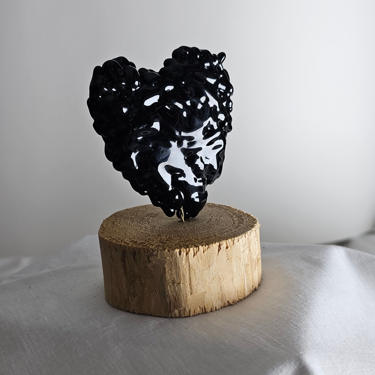 Handmade Black Glass Heart