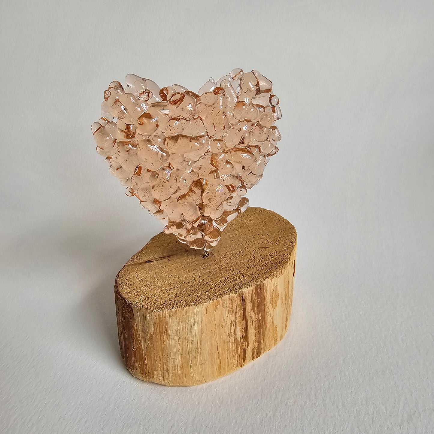 Handmade Glass Heart on stand